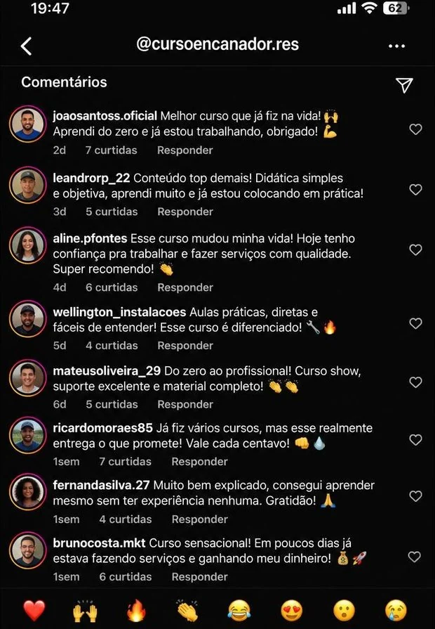 Comentários de alunos